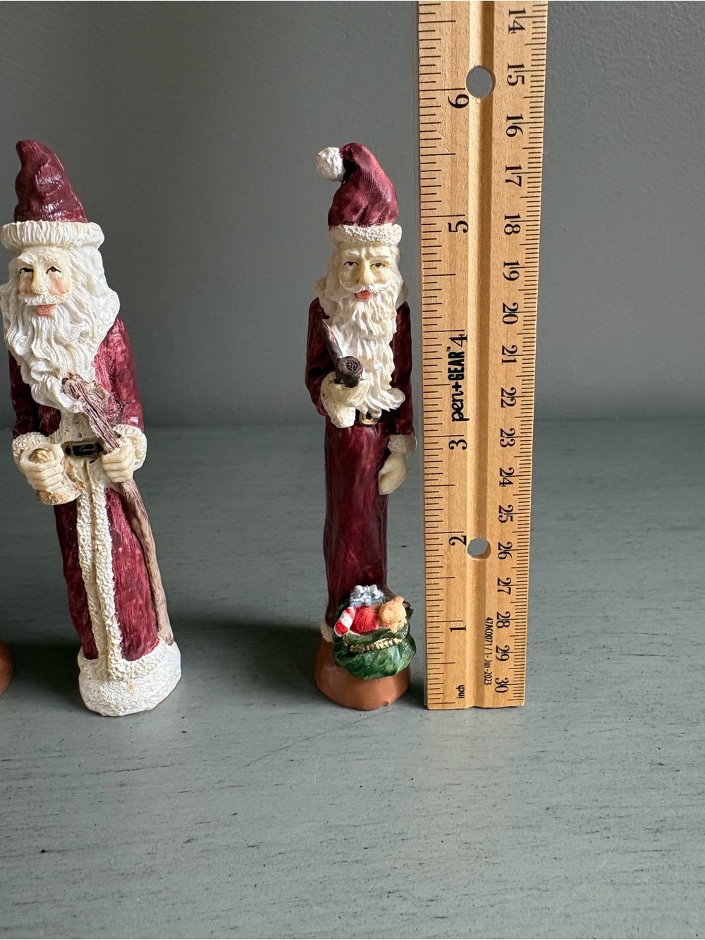 VTG Classic Pencil Santa Figurine Display -Christmas Holiday Home Decor Set of 3 - Picture 8 of 8